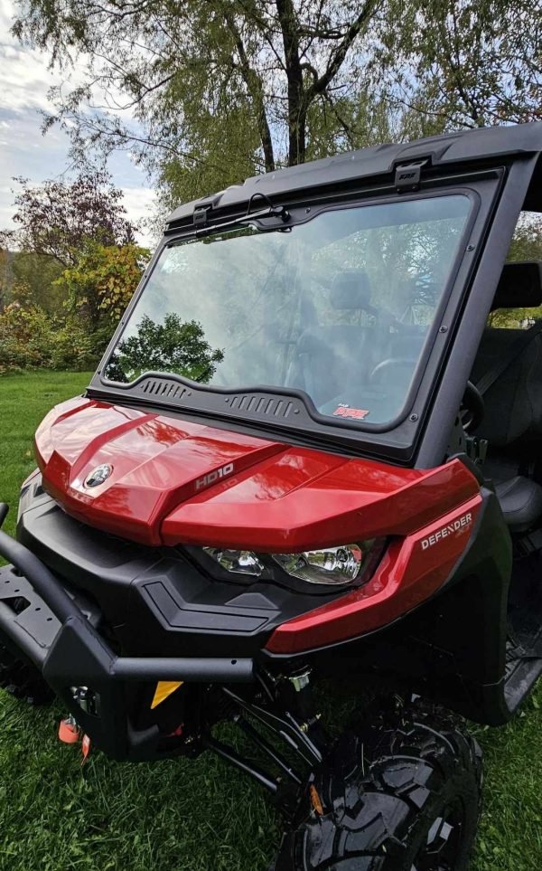 PARE-BRISE EN VERRE AVEC ENSEMBLE COMPLET D'ESSUIE GLACE ET DE LAVE GLACE CAN-AM Defender | 2016-2025 (Pare-brise avant FIXE)